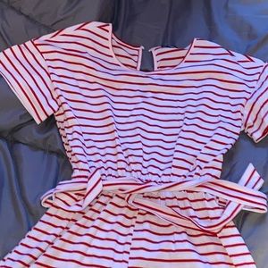 Red and white romper